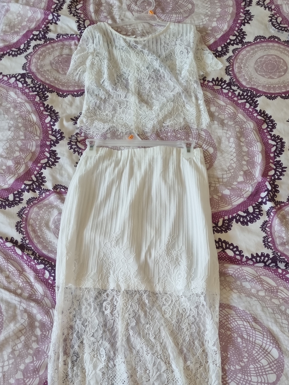 Women's White Lace Maxi Skirt - Elegant Bridal-Inspired Style